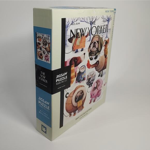 New Yorker Dog Puzzle Winter Snow Pups 1000 piece Jigsaw Game 19 in x 26 in 2010 - Picture 8 of 9